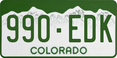 CO license plate 990EDK