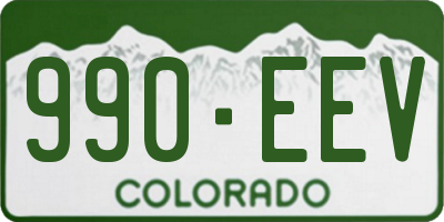 CO license plate 990EEV