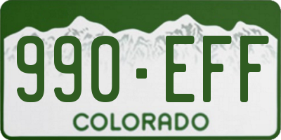CO license plate 990EFF
