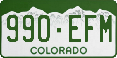 CO license plate 990EFM