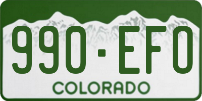 CO license plate 990EFO