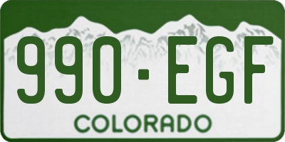 CO license plate 990EGF