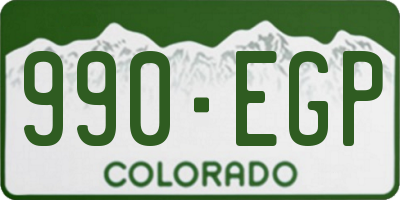 CO license plate 990EGP