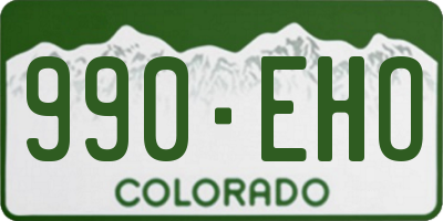 CO license plate 990EHO