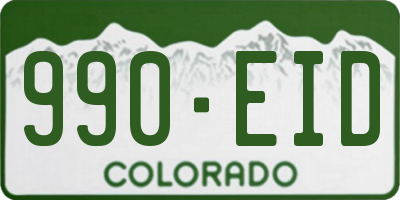 CO license plate 990EID