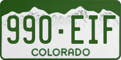 CO license plate 990EIF