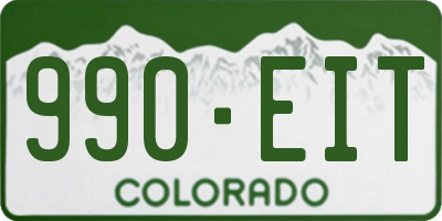 CO license plate 990EIT