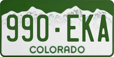 CO license plate 990EKA