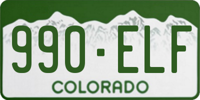 CO license plate 990ELF