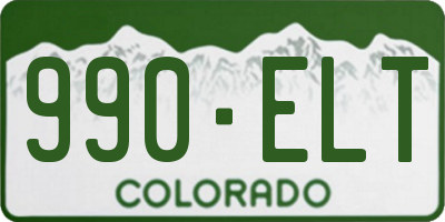 CO license plate 990ELT