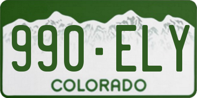 CO license plate 990ELY
