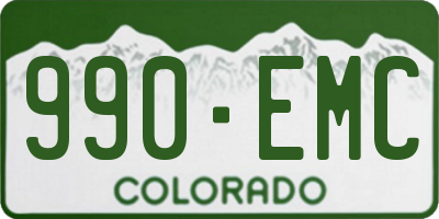 CO license plate 990EMC