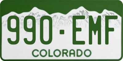 CO license plate 990EMF