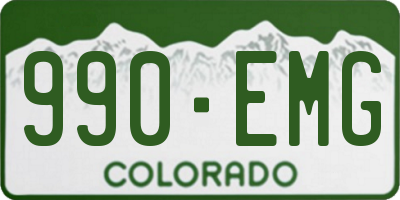 CO license plate 990EMG