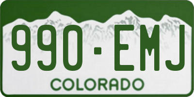 CO license plate 990EMJ