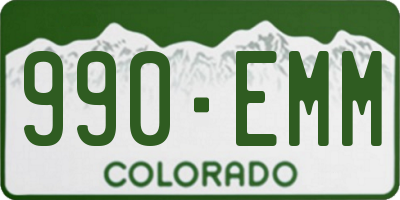 CO license plate 990EMM