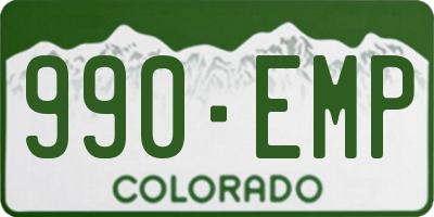 CO license plate 990EMP