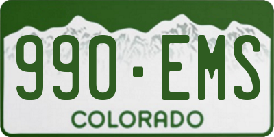 CO license plate 990EMS