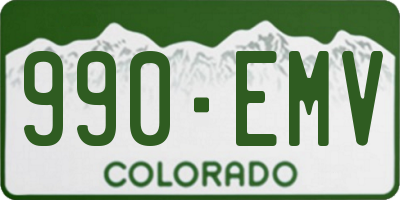CO license plate 990EMV