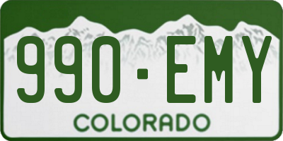 CO license plate 990EMY