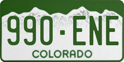 CO license plate 990ENE