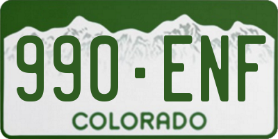 CO license plate 990ENF