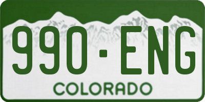 CO license plate 990ENG