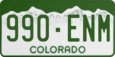 CO license plate 990ENM