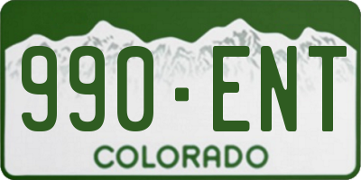 CO license plate 990ENT