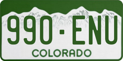 CO license plate 990ENU