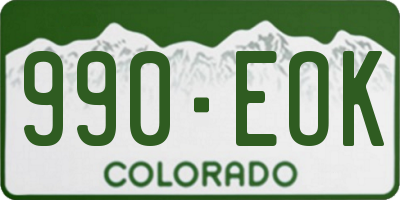 CO license plate 990EOK