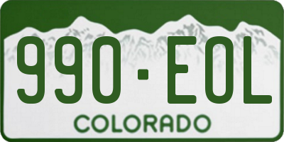 CO license plate 990EOL