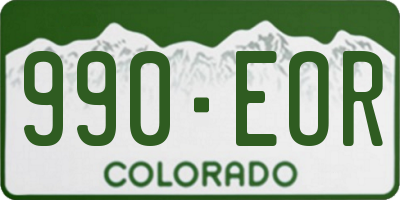 CO license plate 990EOR
