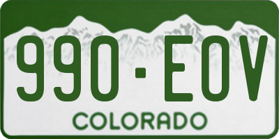 CO license plate 990EOV