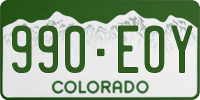 CO license plate 990EOY