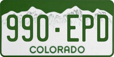 CO license plate 990EPD