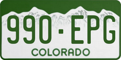 CO license plate 990EPG