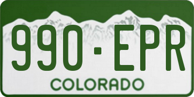 CO license plate 990EPR