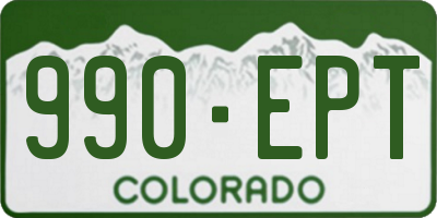 CO license plate 990EPT