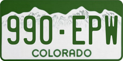 CO license plate 990EPW