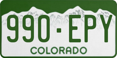CO license plate 990EPY
