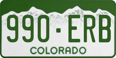 CO license plate 990ERB