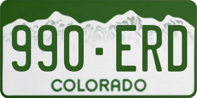 CO license plate 990ERD