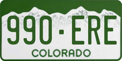 CO license plate 990ERE