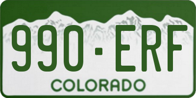 CO license plate 990ERF