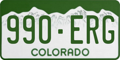 CO license plate 990ERG