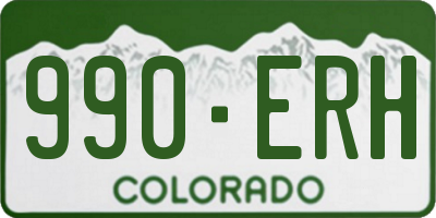 CO license plate 990ERH