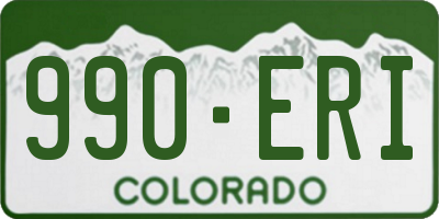 CO license plate 990ERI