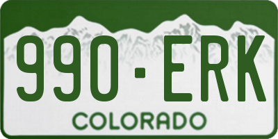 CO license plate 990ERK