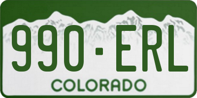 CO license plate 990ERL